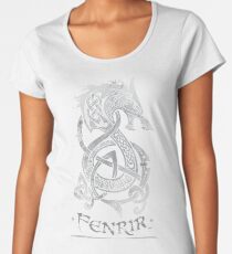 Fenrir: The Monster Wolf of Norse Mythology (Gray) Women's Premium T-Shirt
