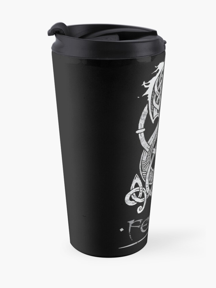 Alternate view of Fenrir: The Monster Wolf of Norse Mythology (Gray) Travel Coffee Mug