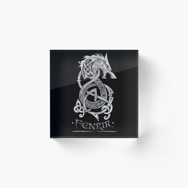 Fenrir: The Monster Wolf of Norse Mythology (Gray) Acrylic Block