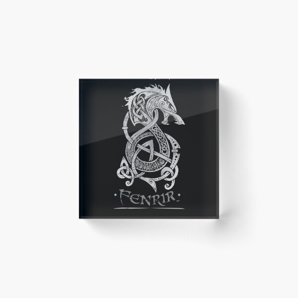 Fenrir: The Monster Wolf of Norse Mythology (Gray) Acrylic Block