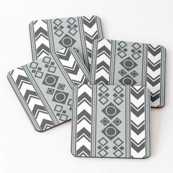 Item preview, Abstract African Bogolan pattern Indigo Mud Cloth and Modern Geometric square Triangles, Africa art and Arrow Pattern designed and sold by Gugurat.