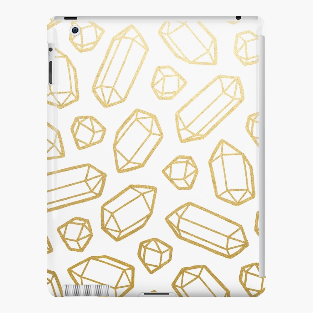 Gold and White Gemstone Pattern iPad Snap Case