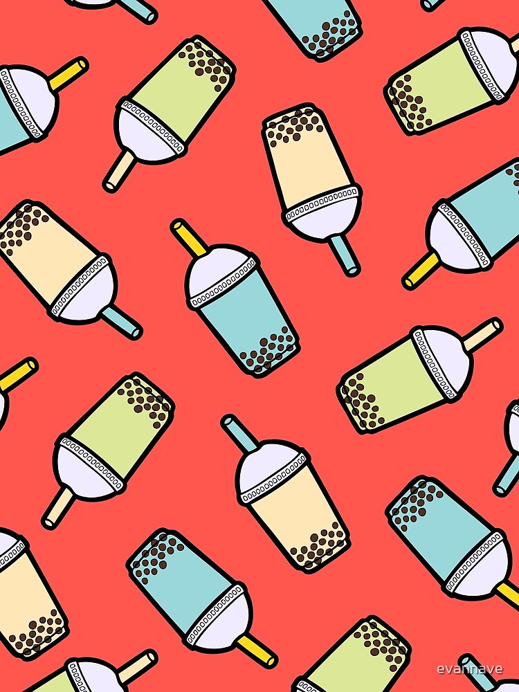 Bubble Tea Pattern in Red by evannave
