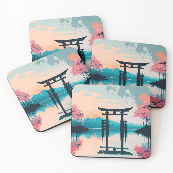 Item preview, Torii Gate in Kyoto | Gate on Kyoto Lake designed and sold by CosmicLoots.