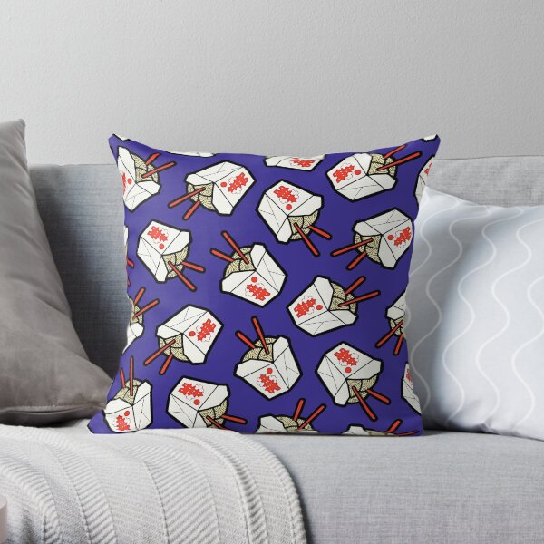 Take-Out Noodles Box Pattern Throw Pillow