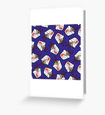 Take-Out Noodles Box Pattern Greeting Card