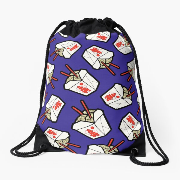 Take-Out Noodles Box Pattern Drawstring Bag