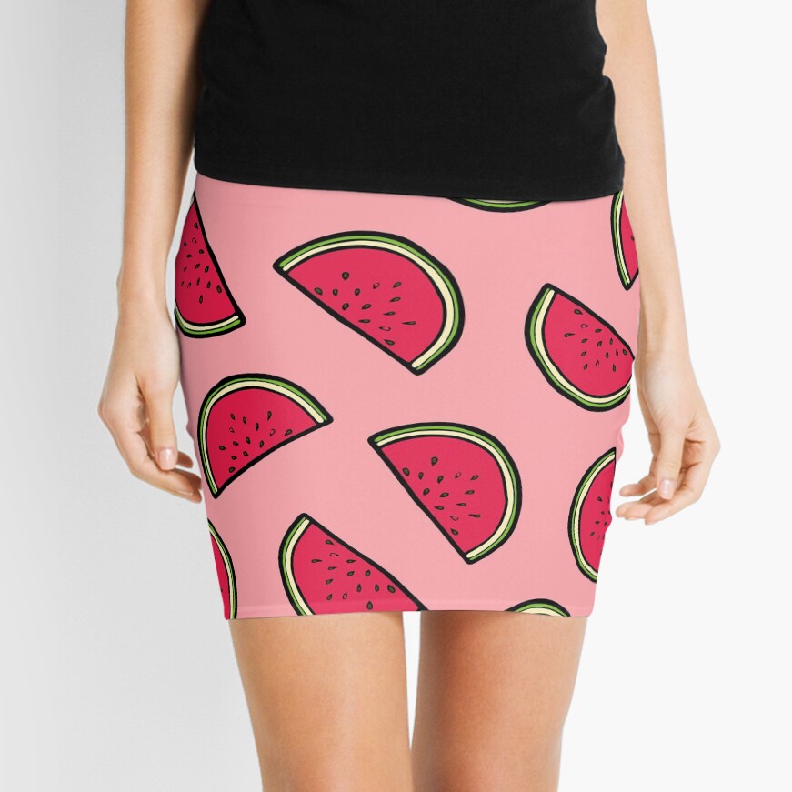 Watermelon Pattern in Pink Mini Skirt