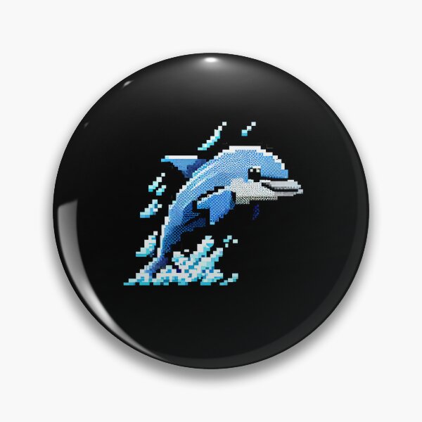 Item preview, Cute little dolphin pixel art. designed and sold by Pixelarium.