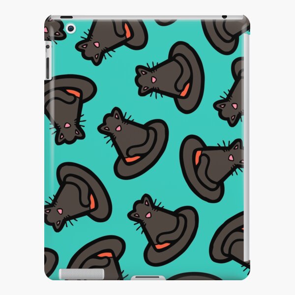 Halloween Witches Cat Hat Pattern in Turquoise iPad Snap Case