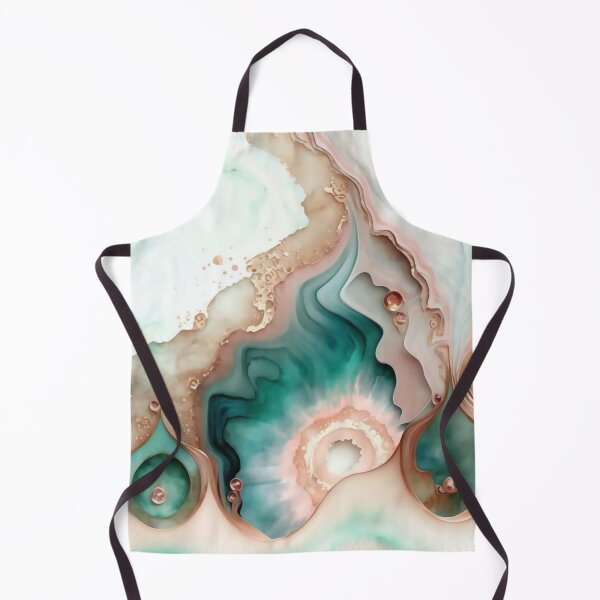Item preview, Agate Stone Inspired Abstract, Teal and Rose Gold beauty designed and sold by Orianah.