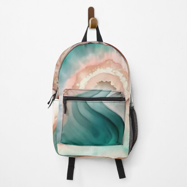 Item preview, Agate Stone Inspired Abstract, Teal and Rose Gold beauty designed and sold by Orianah.