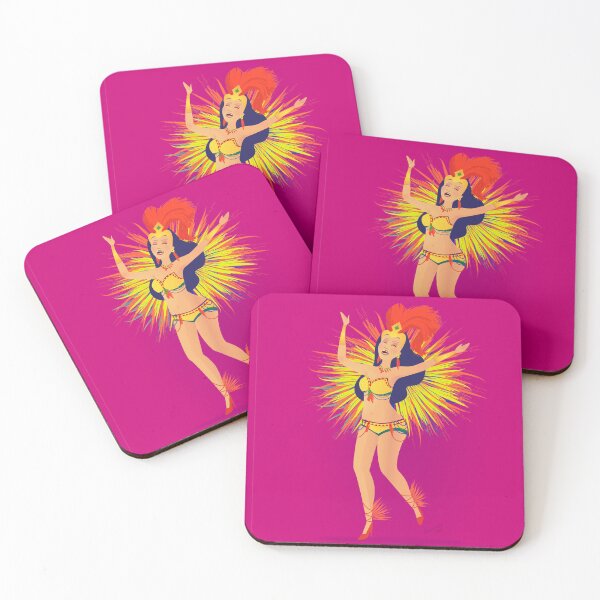 Item preview, Carnival girl singing dancing in hot pink party designed and sold by ruepix.