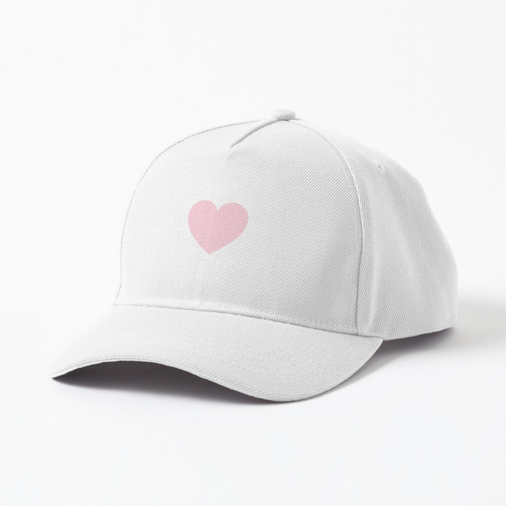 White Baby Cap with Pink Heart & Floral Pearl Detail