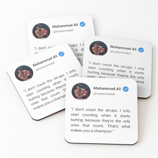 Item preview, "I don't count the sit-ups. I only start counting when it starts hurting because they're the only ones that count. That's what makes you a champion." designed and sold by Arthrill.