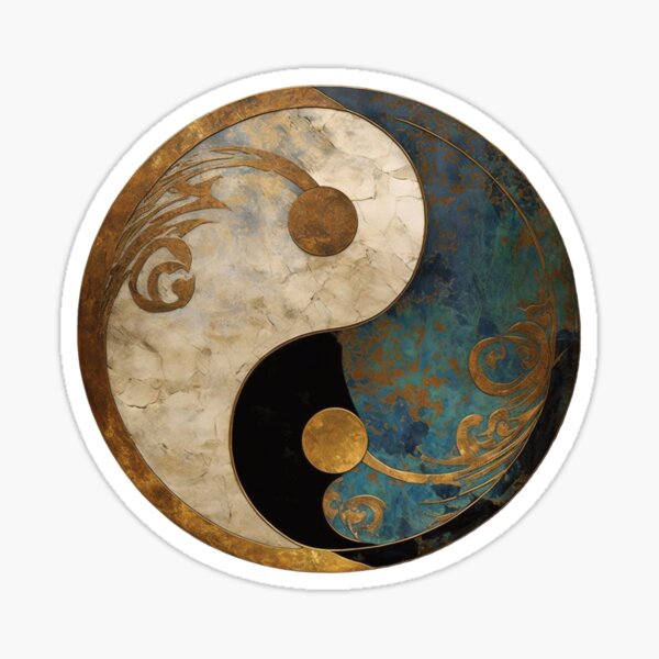 A yin yang symbol the a natural motif. | Sticker