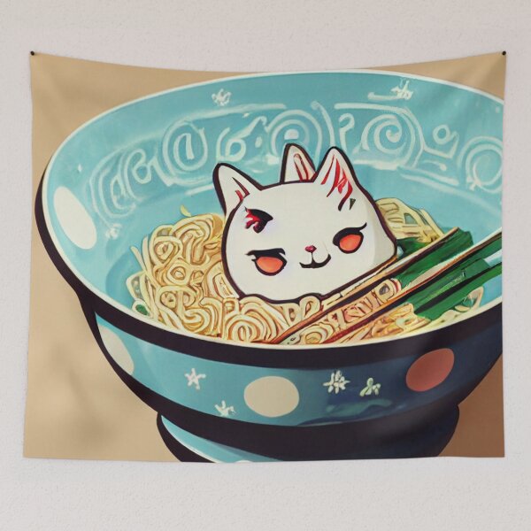 Item preview, Kawaii Ramen Cat 可愛いラーメン猫 designed and sold by Yenbox.