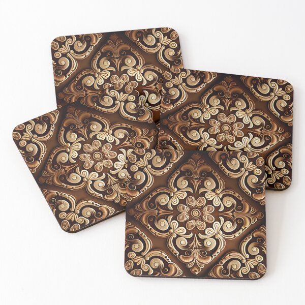 Item preview, Brown Contemporary Pattern Digital Painting designed and sold by CodeAndColors.