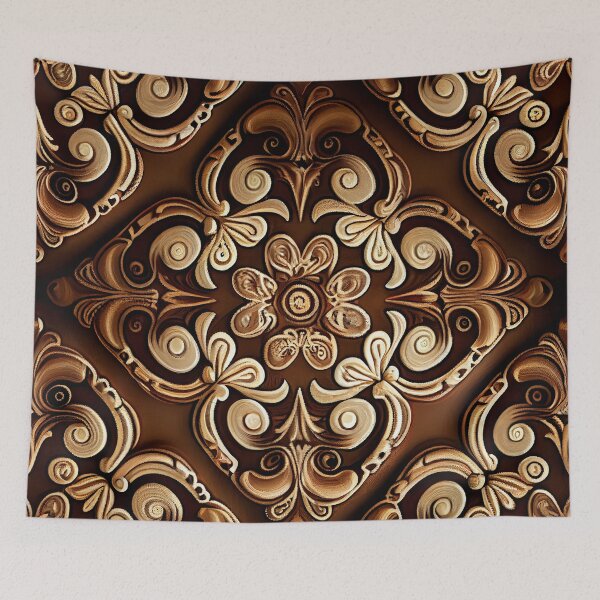 Item preview, Brown Contemporary Pattern Digital Painting designed and sold by CodeAndColors.