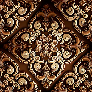 Imagen de la obra Brown Contemporary Pattern Digital Painting de CodeAndColors