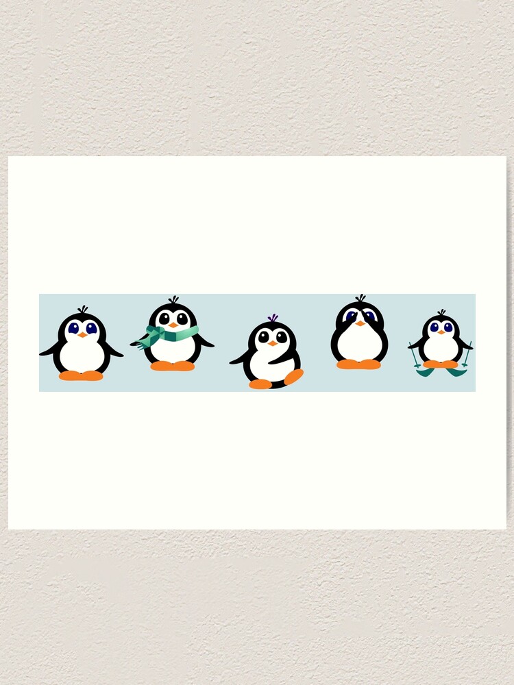 Alternate view of Cute Penguin Fun Cartoon Group Art Print