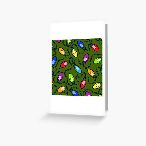 Chrismas Fairy Lights Pattern Greeting Card