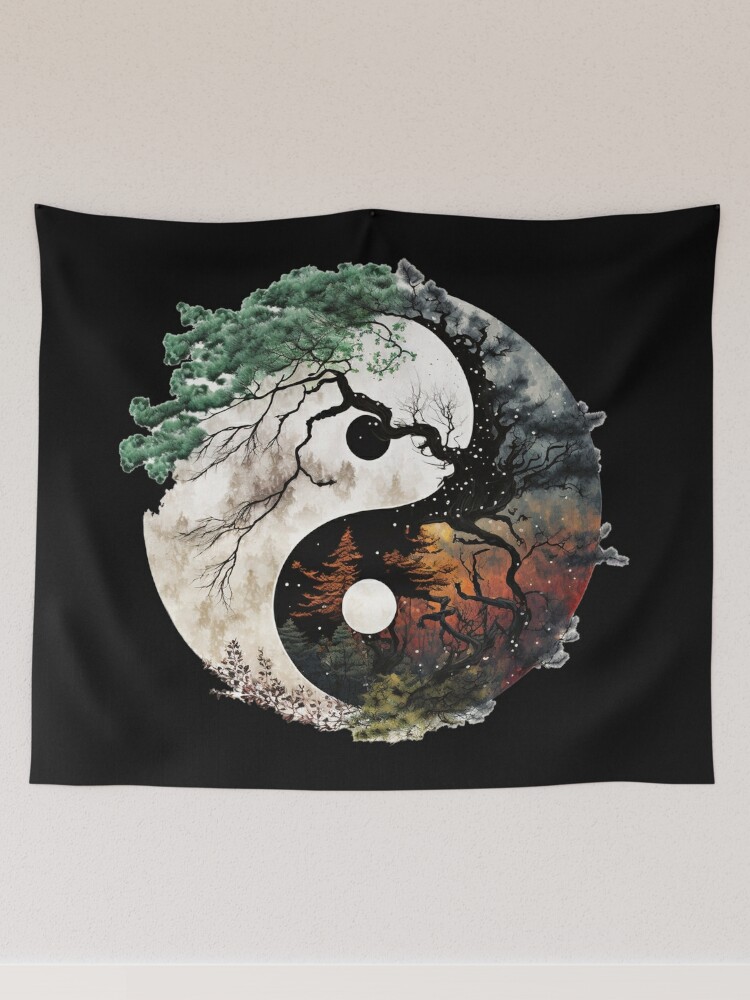 A yin yang symbol the a natural motif. Sticker for Sale by DEGryps