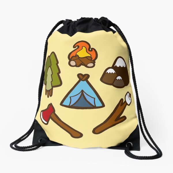 Camping is cool Drawstring Bag