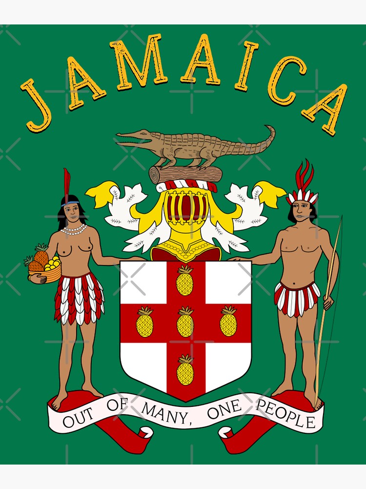 "Jamaica Coat of Arms" Sticker for Sale by FedSherDesign Redbubble
