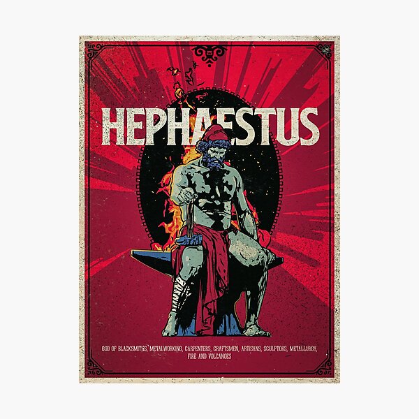 Hephaestus God of fire, metalworking, stone masonry, forges, the art of  sculpture, technology and blacksmiths Sticker for Sale by Moueddene
