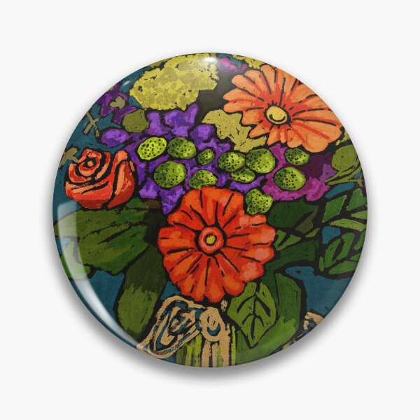 Item preview, Bouquet of Flowers on Teal Background  designed and sold by The Cryptid Crone.