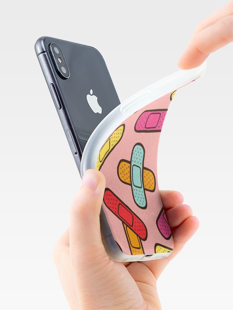 Alternate view of Rainbow Band-Aids Pattern iPhone Case & Cover