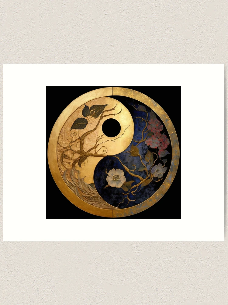 A yin yang symbol the a natural motif. Sticker for Sale by DEGryps