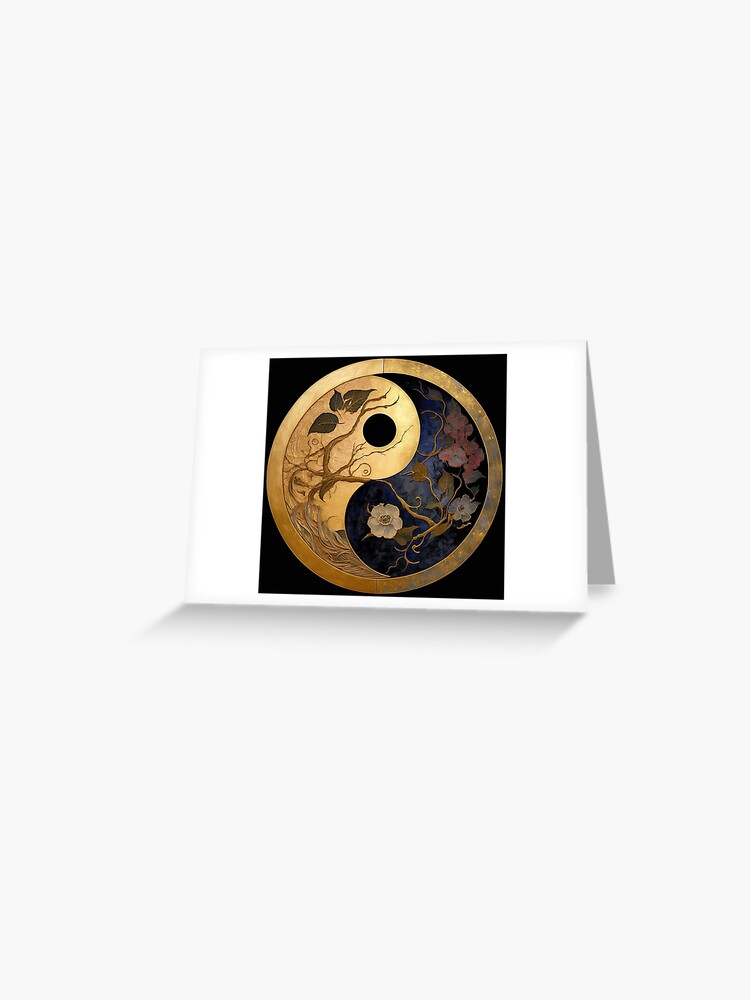 A yin yang symbol in an art nouveau style. | Greeting Card