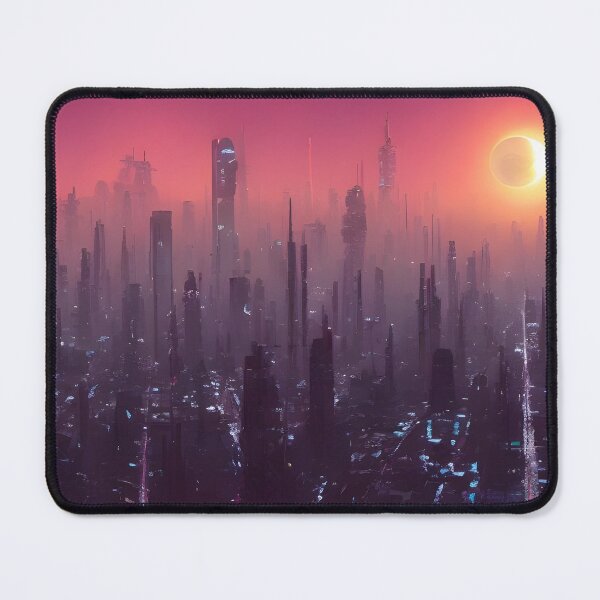 Item preview, dystopia sunset skyscratcher dusk purple designed and sold by AbundanceMind.