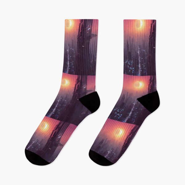 Item preview, dystopia sunset skyscratcher dusk purple designed and sold by AbundanceMind.