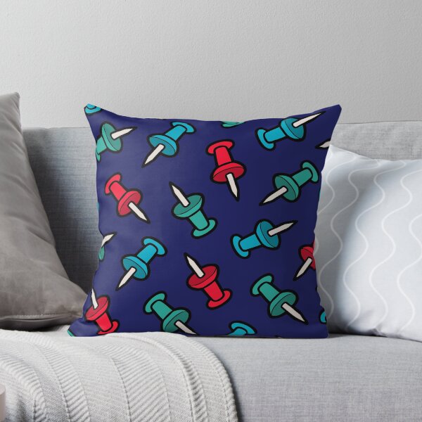 Map Tack Pattern Throw Pillow