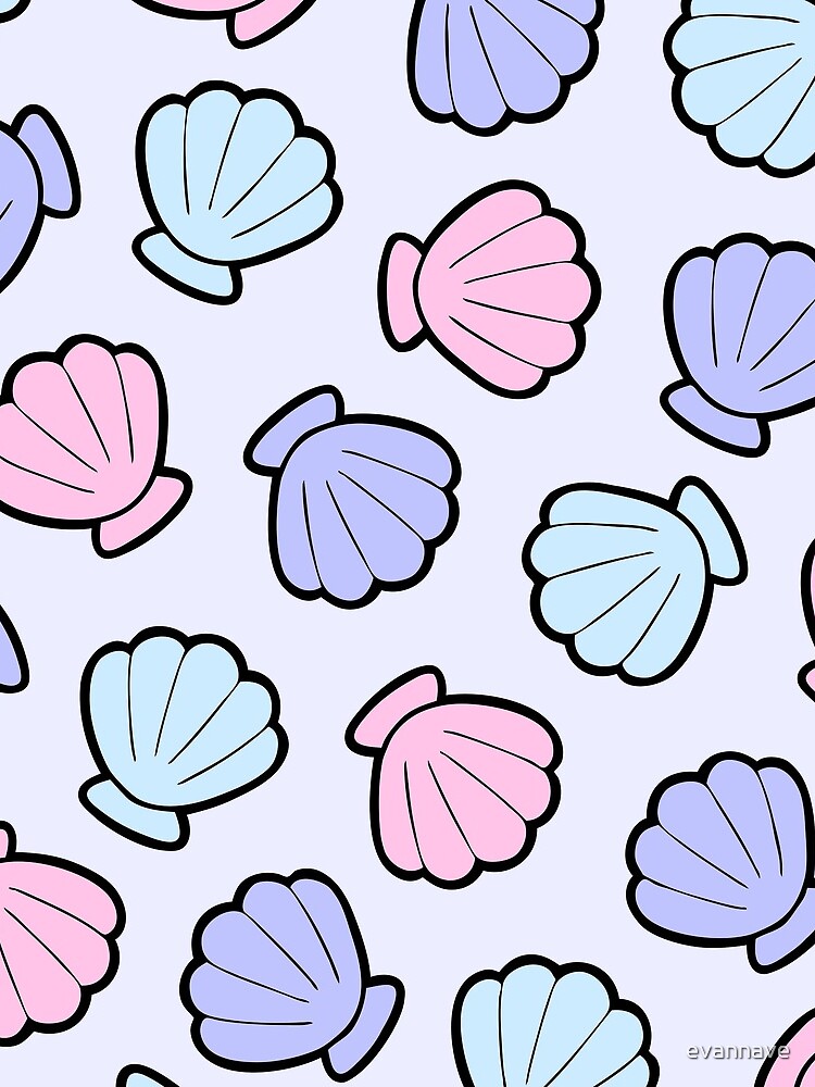 Mermaid Shells Pastel Pattern by evannave