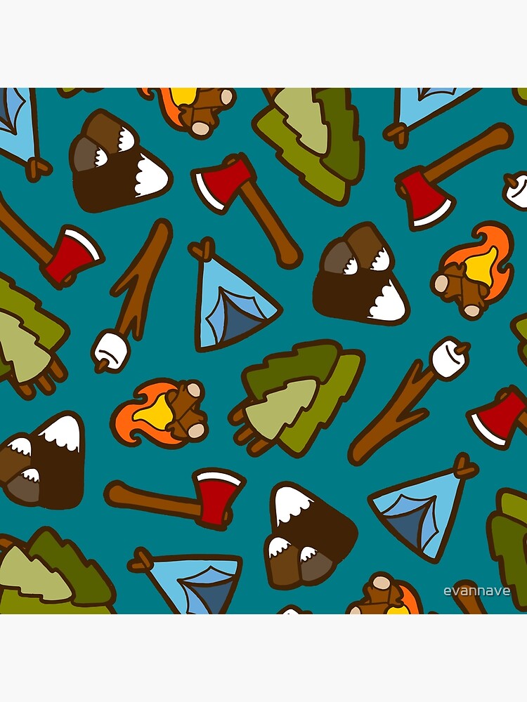 Camping is Cool Pattern by evannave