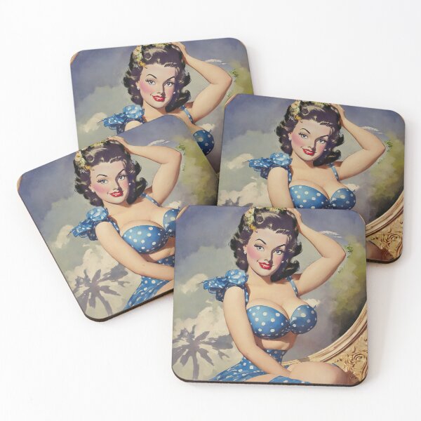 Item preview, Blue Polkadot Pinup Girl designed and sold by cutestpinups.