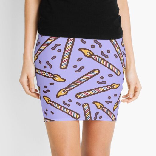 Celebration Candles Pattern Mini Skirt