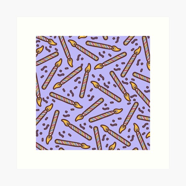 Celebration Candles Pattern Art Print
