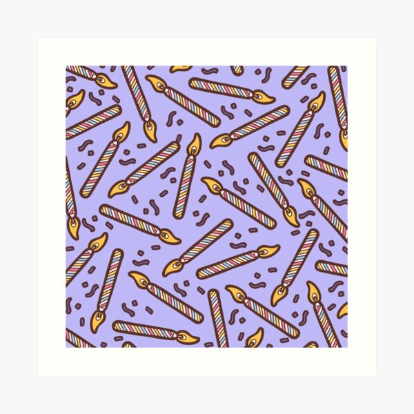 Celebration Candles Pattern Art Print