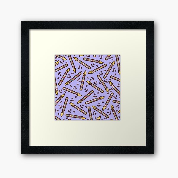 Celebration Candles Pattern Framed Art Print