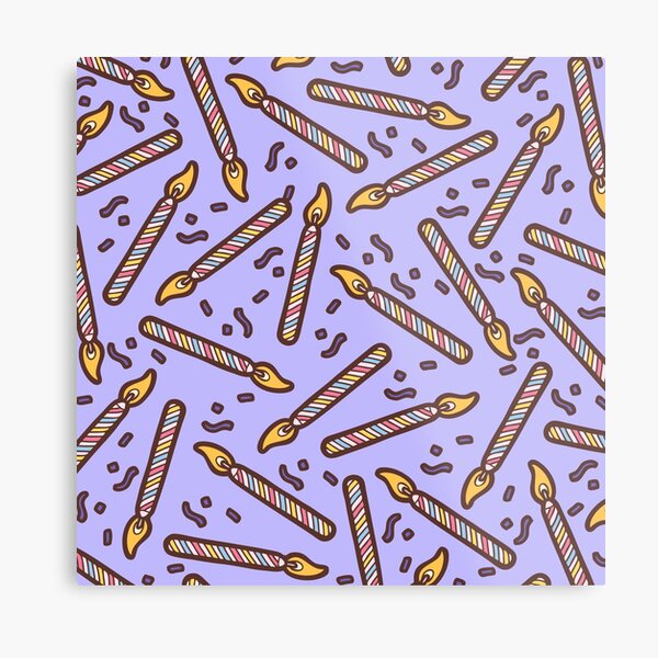 Celebration Candles Pattern Metal Print