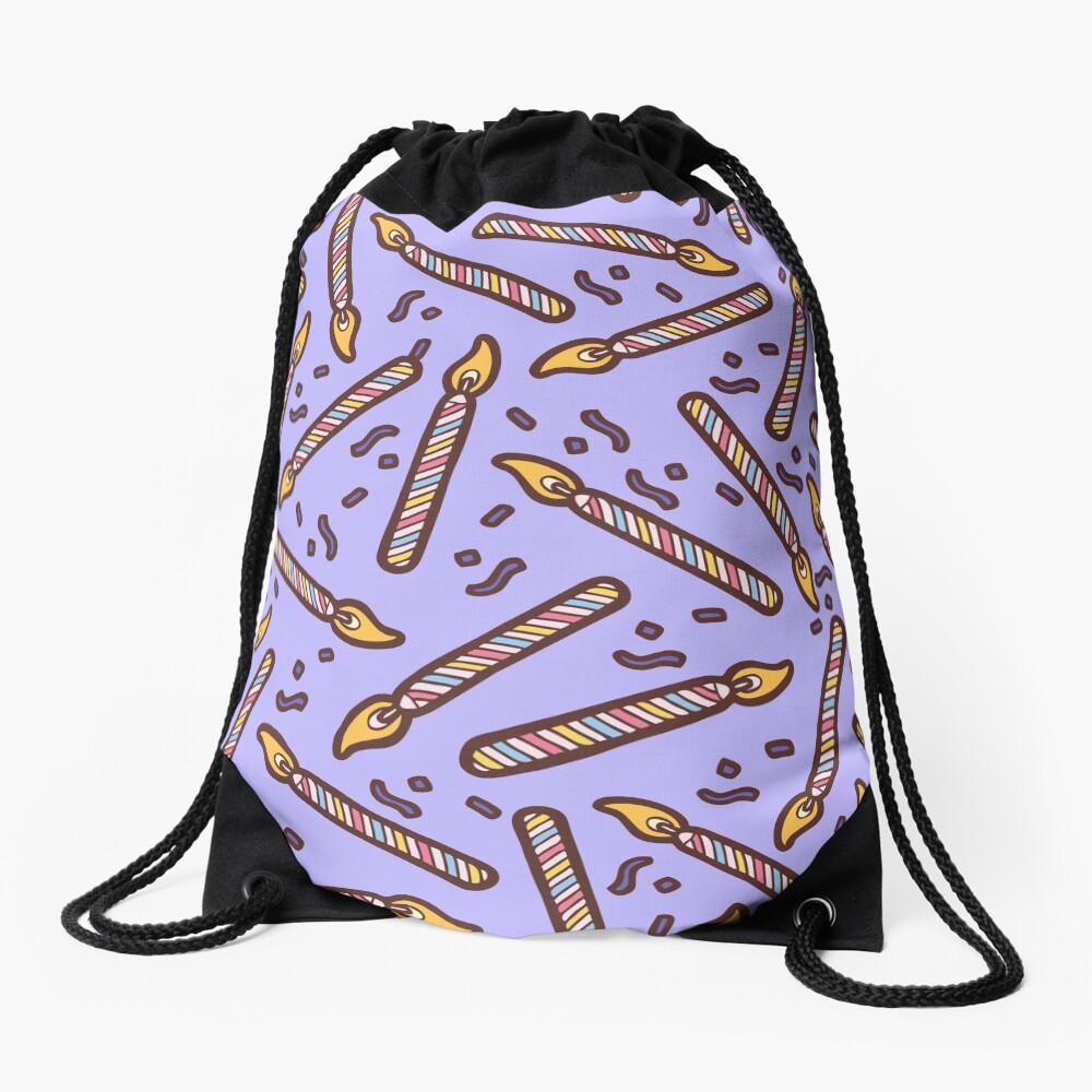 Celebration Candles Pattern Drawstring Bag