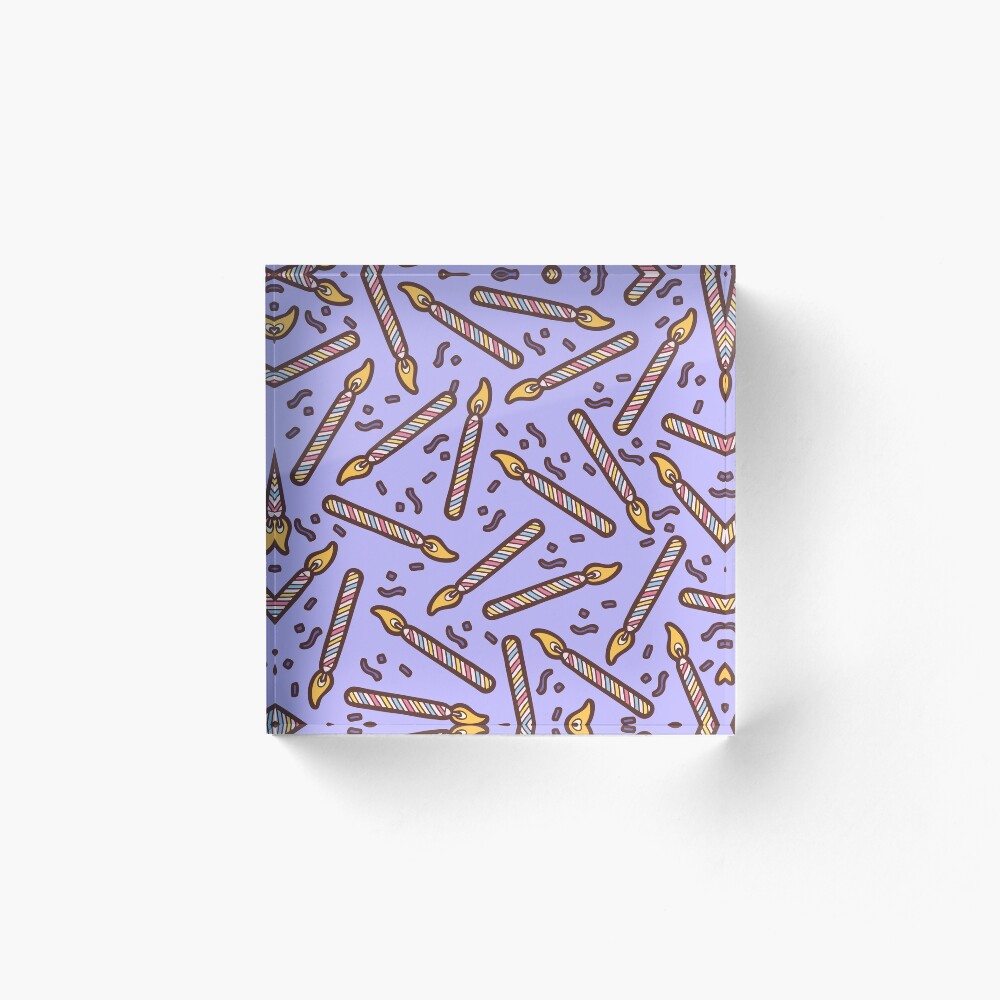 Celebration Candles Pattern Acrylic Block