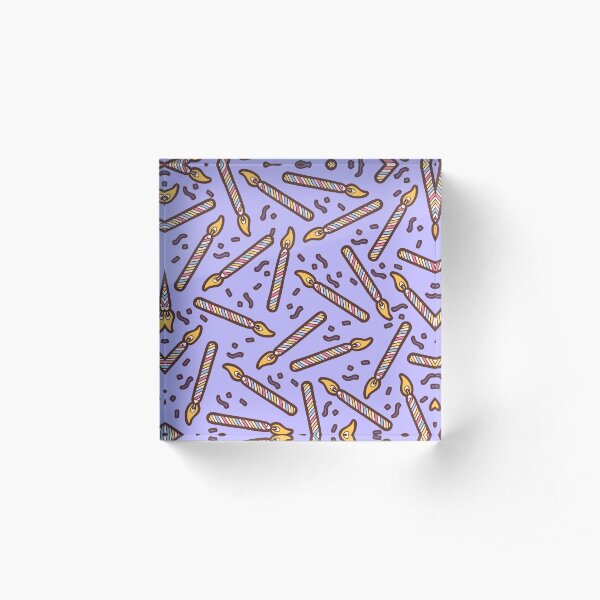 Celebration Candles Pattern Acrylic Block