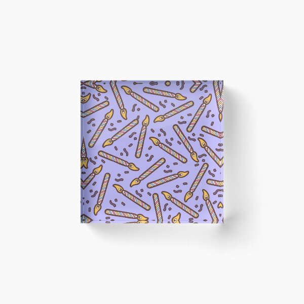 Celebration Candles Pattern Acrylic Block
