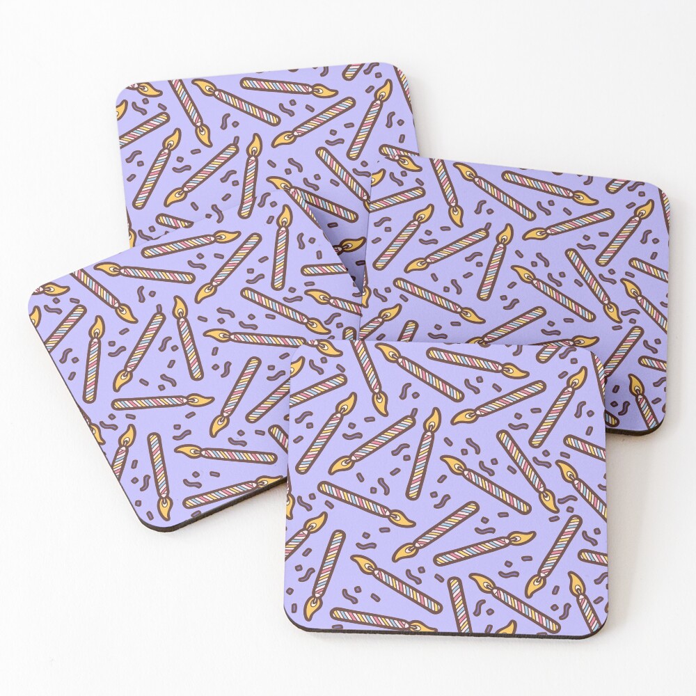 Celebration Candles Pattern Coasters (Set of 4)